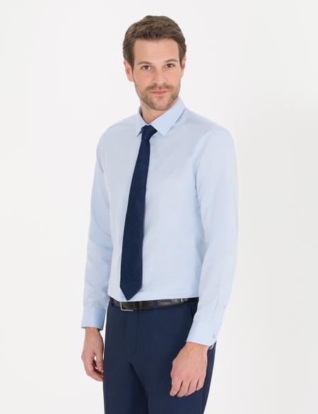 Açık Mavi Slim Fit Uzun Kollu Klasik Gömlek - 50207628033
