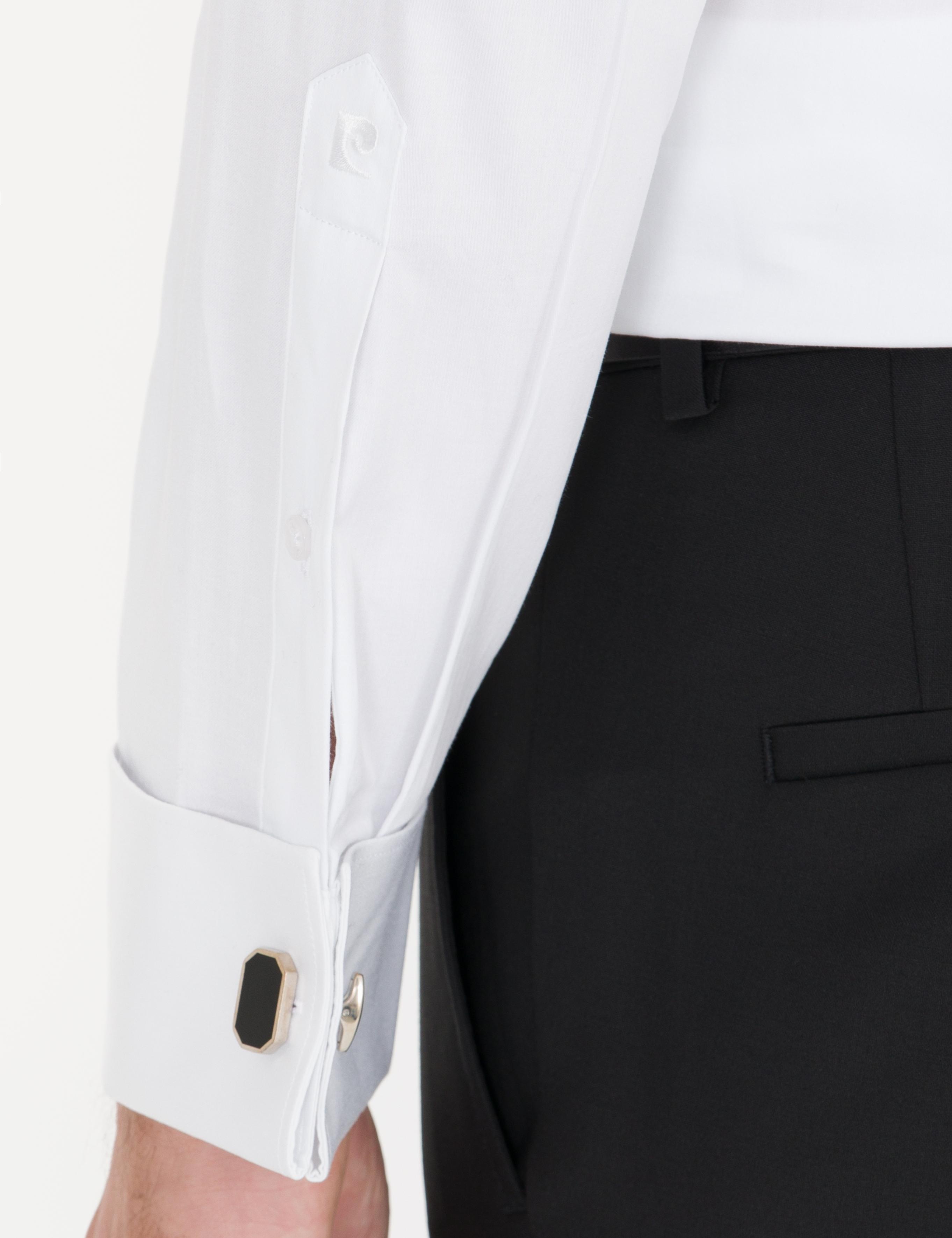 Beyaz Slim Fit Smokin Gömlek