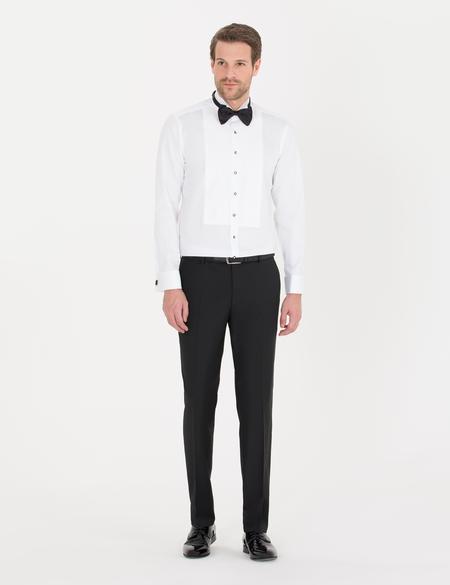 Beyaz Slim Fit Smokin Gömlek - 50256424010