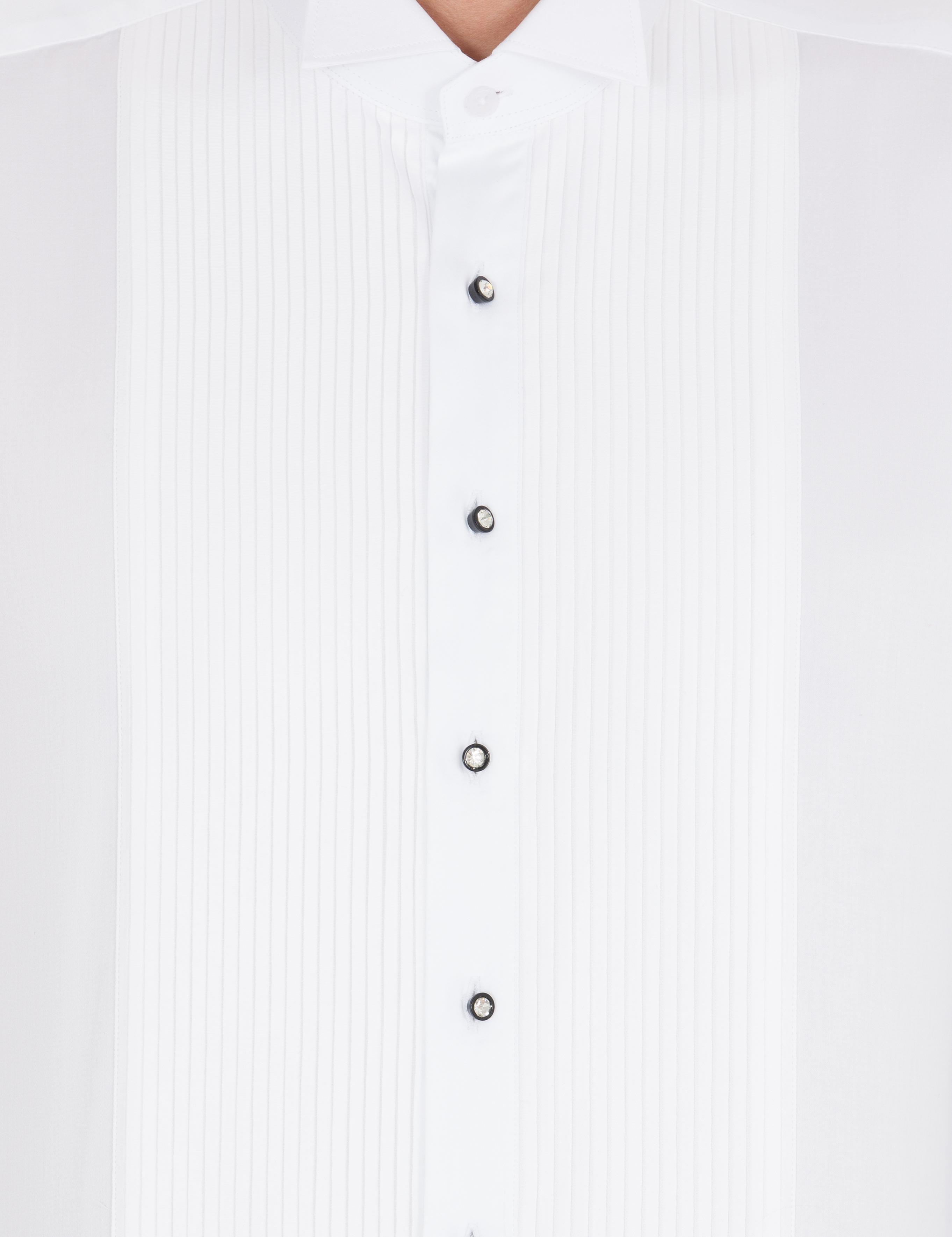 Beyaz Slim Fit Smokin Gömlek