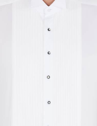 Beyaz Slim Fit Smokin Gömlek