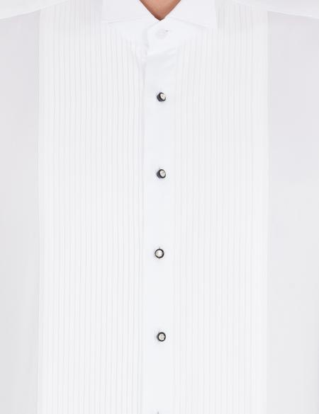 Beyaz Slim Fit Smokin Gömlek - 50256424010