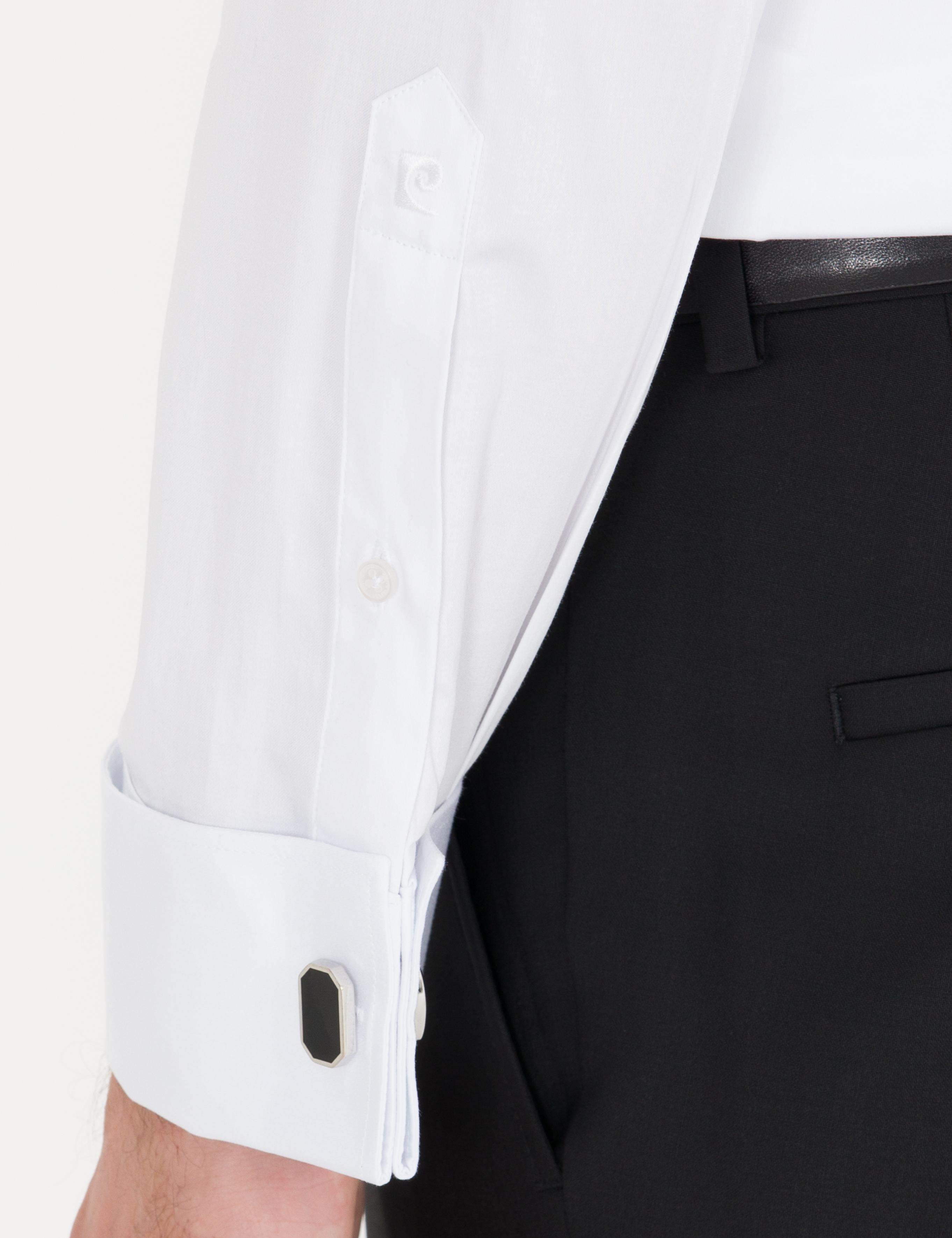 Beyaz Slim Fit Smokin Gömlek