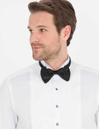 Beyaz Slim Fit Smokin Gömlek