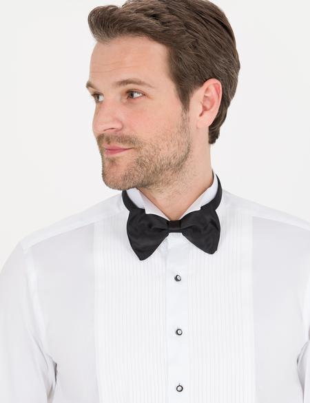 Beyaz Slim Fit Smokin Gömlek - 50256424010