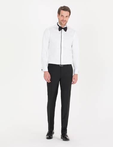 Beyaz Slim Fit Smokin Gömlek