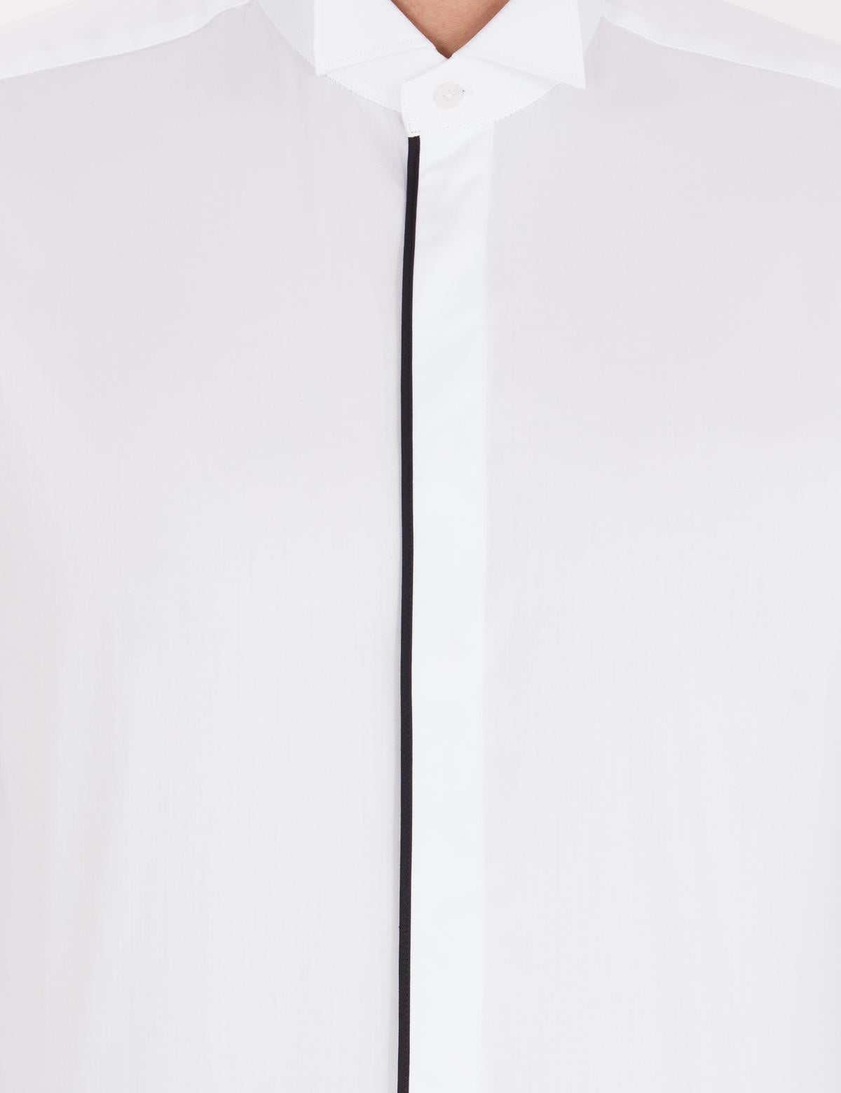 Beyaz Slim Fit Smokin Gömlek - 50256438007