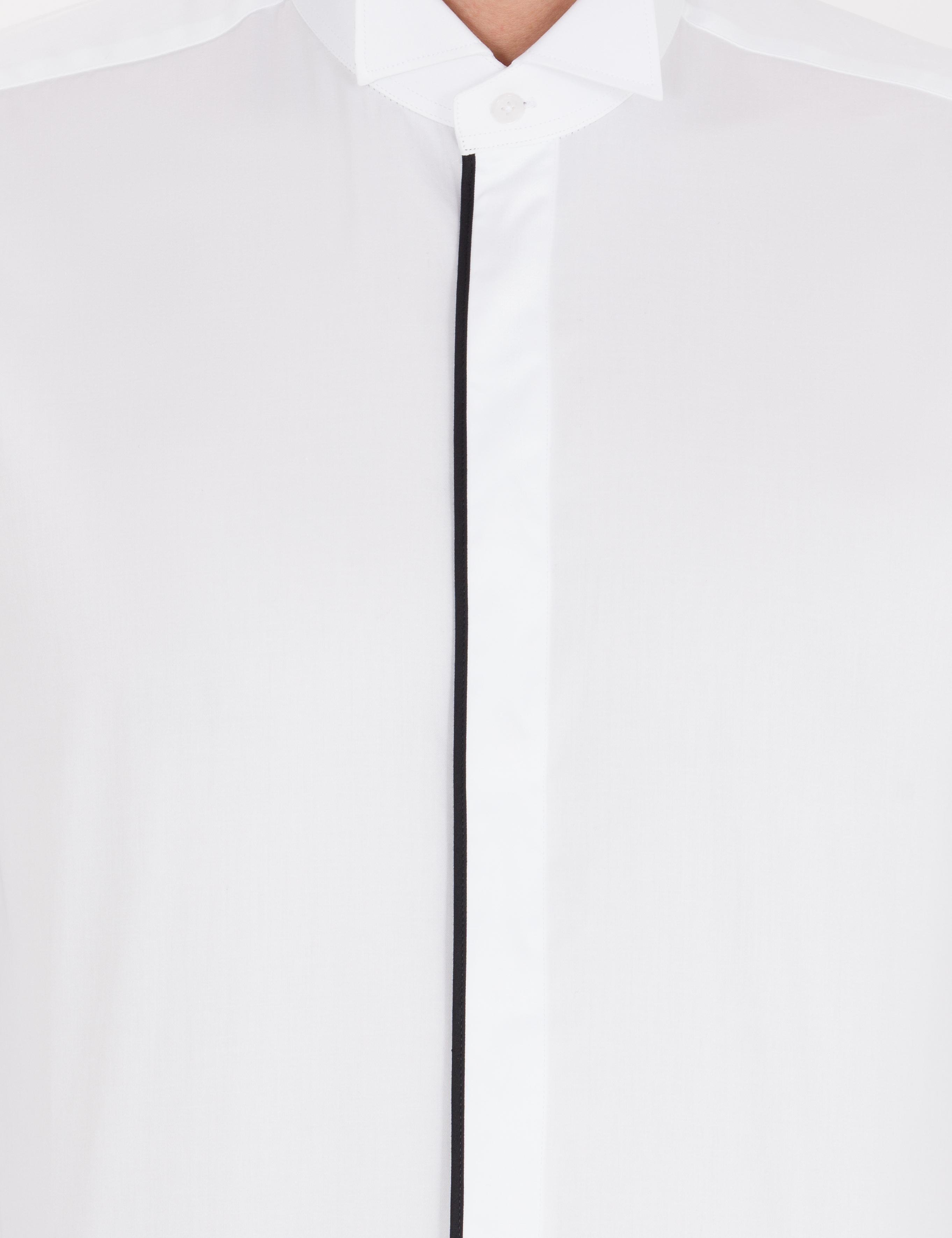 Beyaz Slim Fit Smokin Gömlek