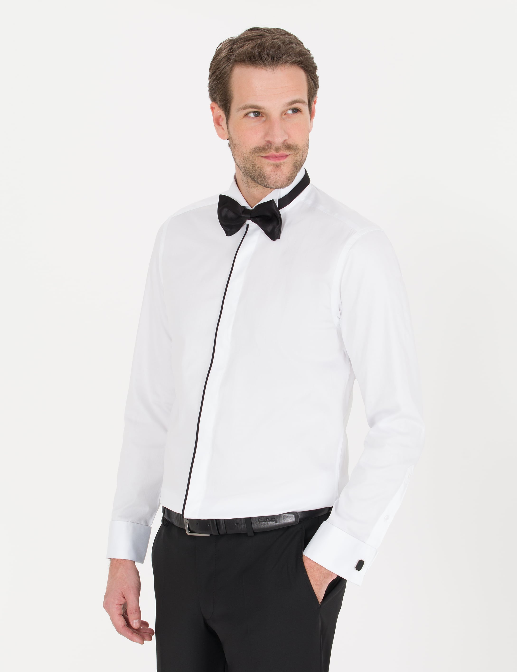 Pierre Cardin Beyaz Slim Fit Smokin Gömlek görsel 4