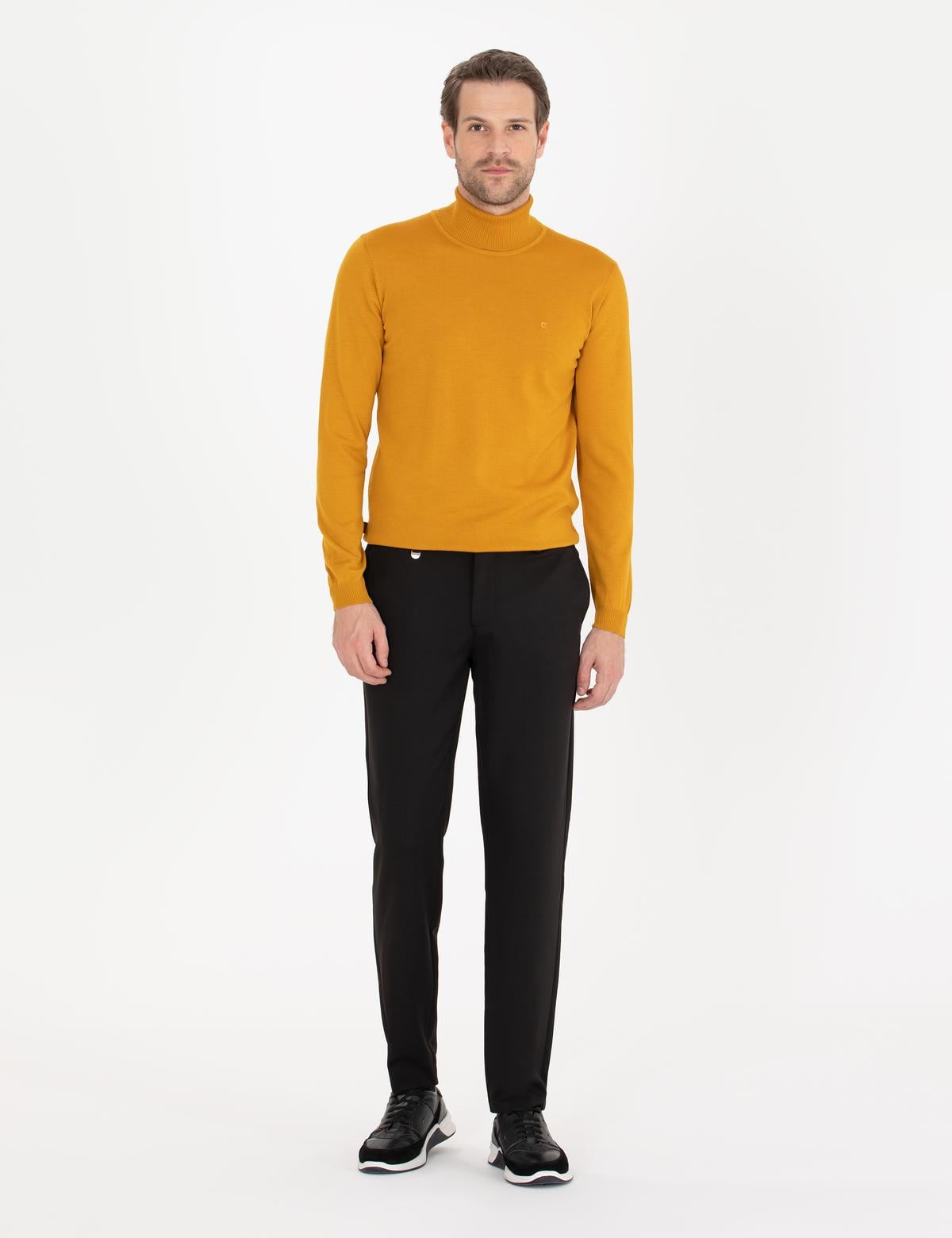 Safran Slim Fit Balıkçı Yaka Yün Karışımlı Basic Triko Kazak - 50257302054