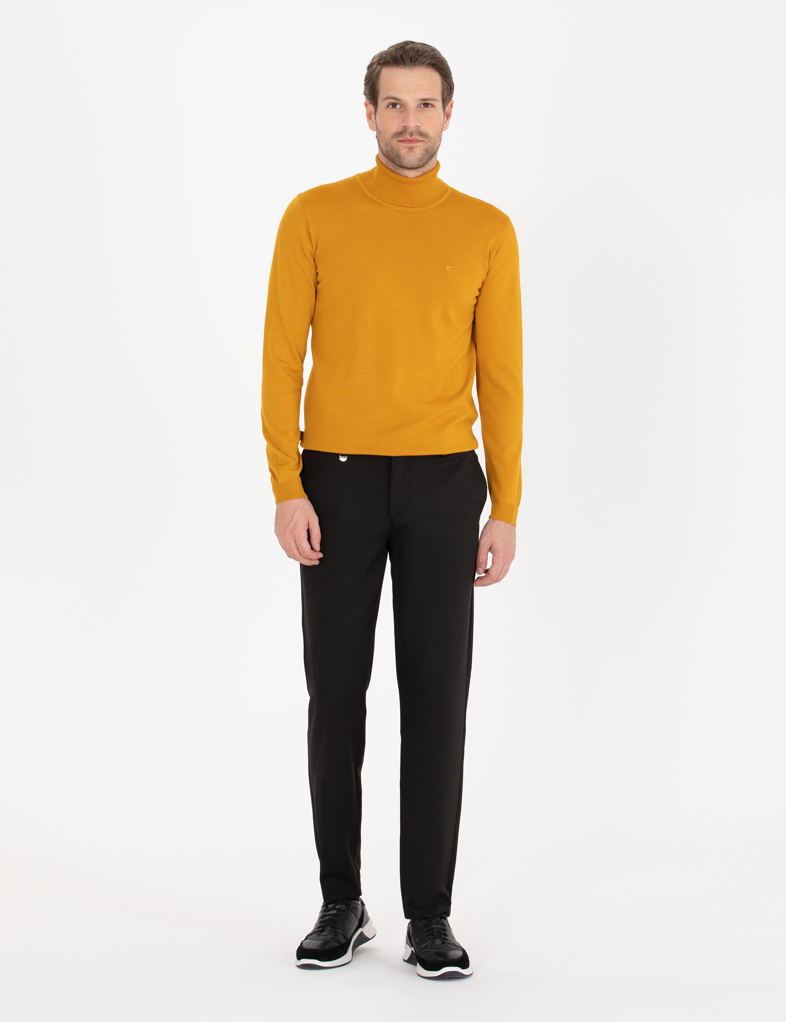 Safran Slim Fit Balıkçı Yaka Yün Karışımlı Basic Triko Kazak