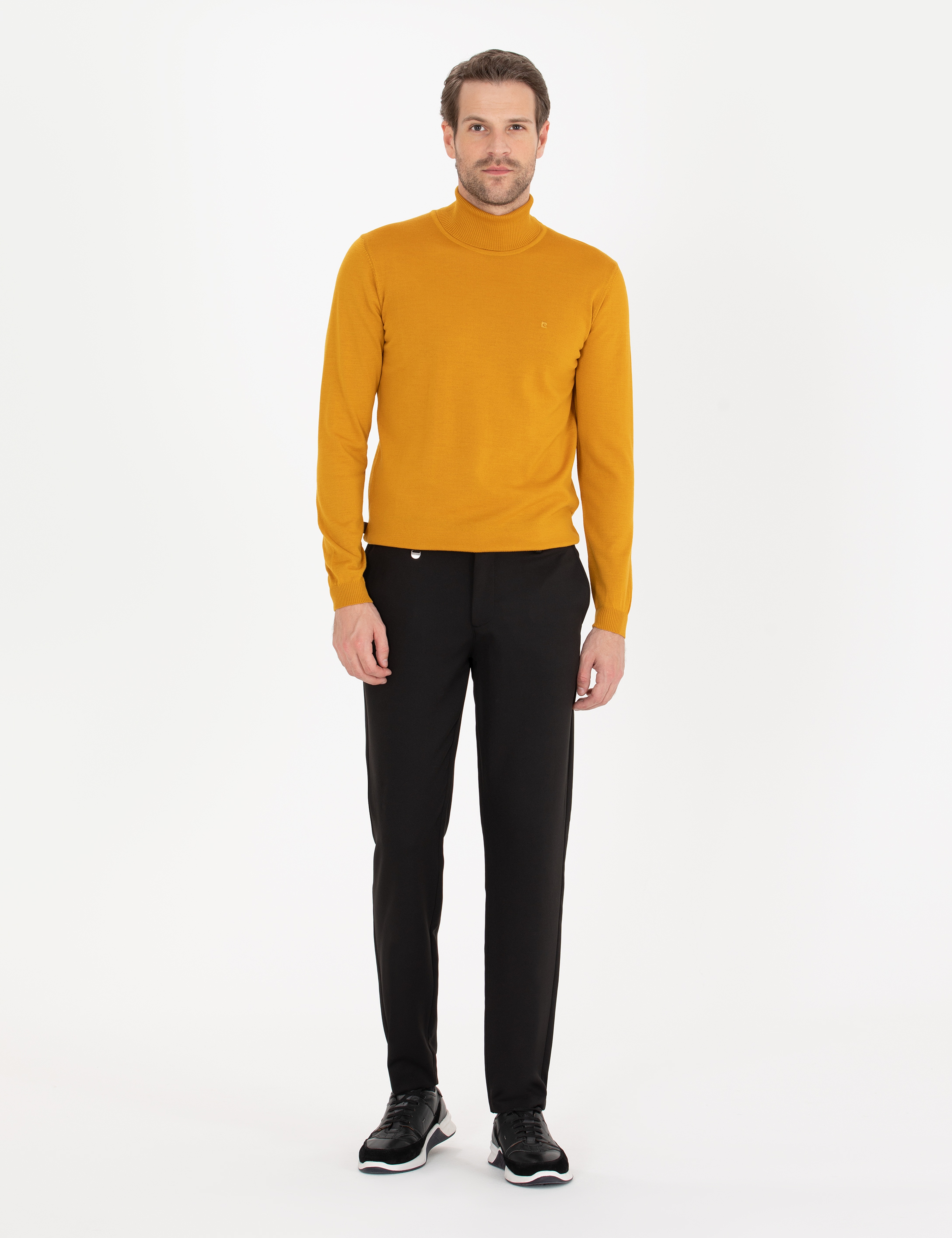 Safran Slim Fit Balıkçı Yaka Yün Karışımlı Basic Triko Kazak