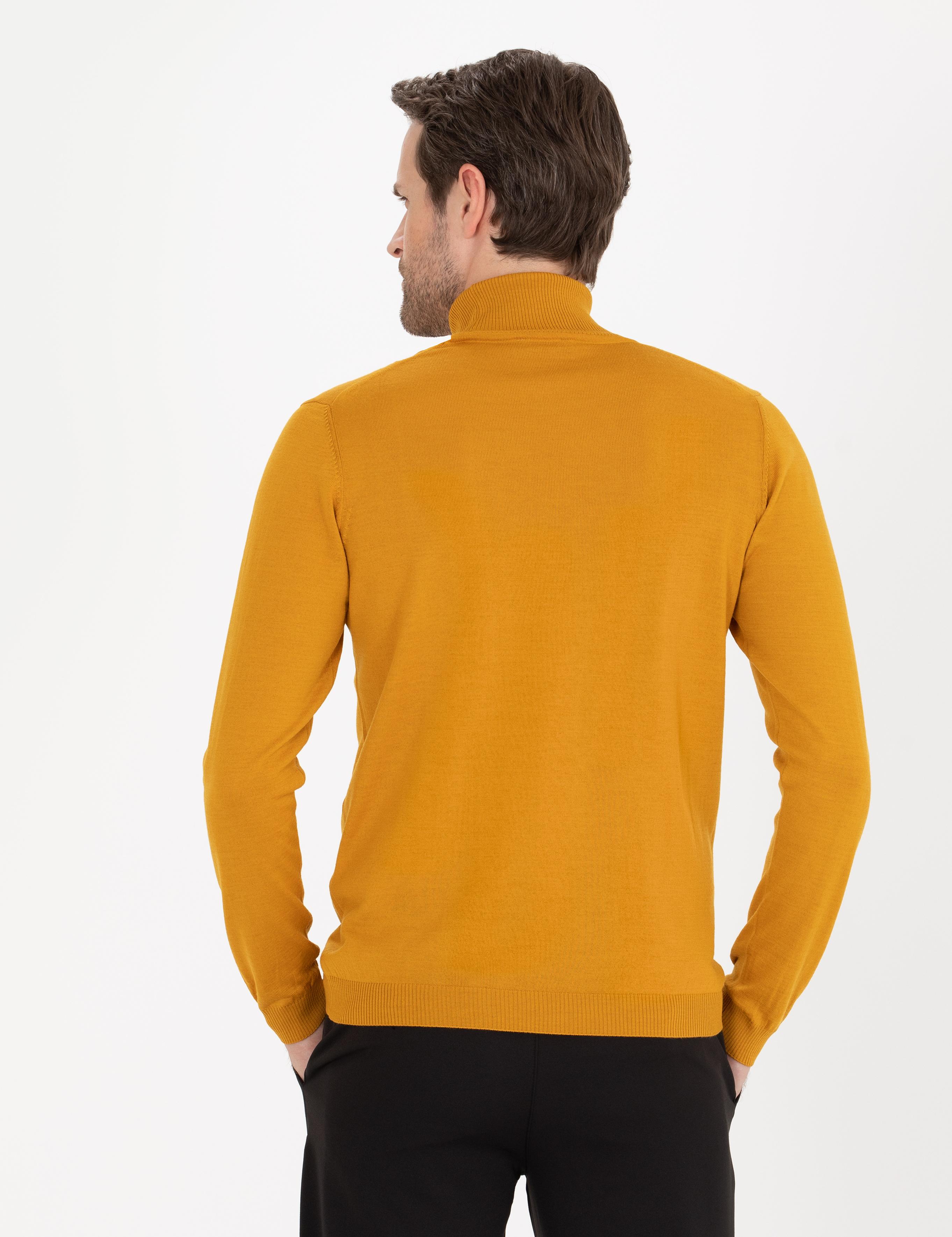 Safran Slim Fit Balıkçı Yaka Yün Karışımlı Basic Triko Kazak