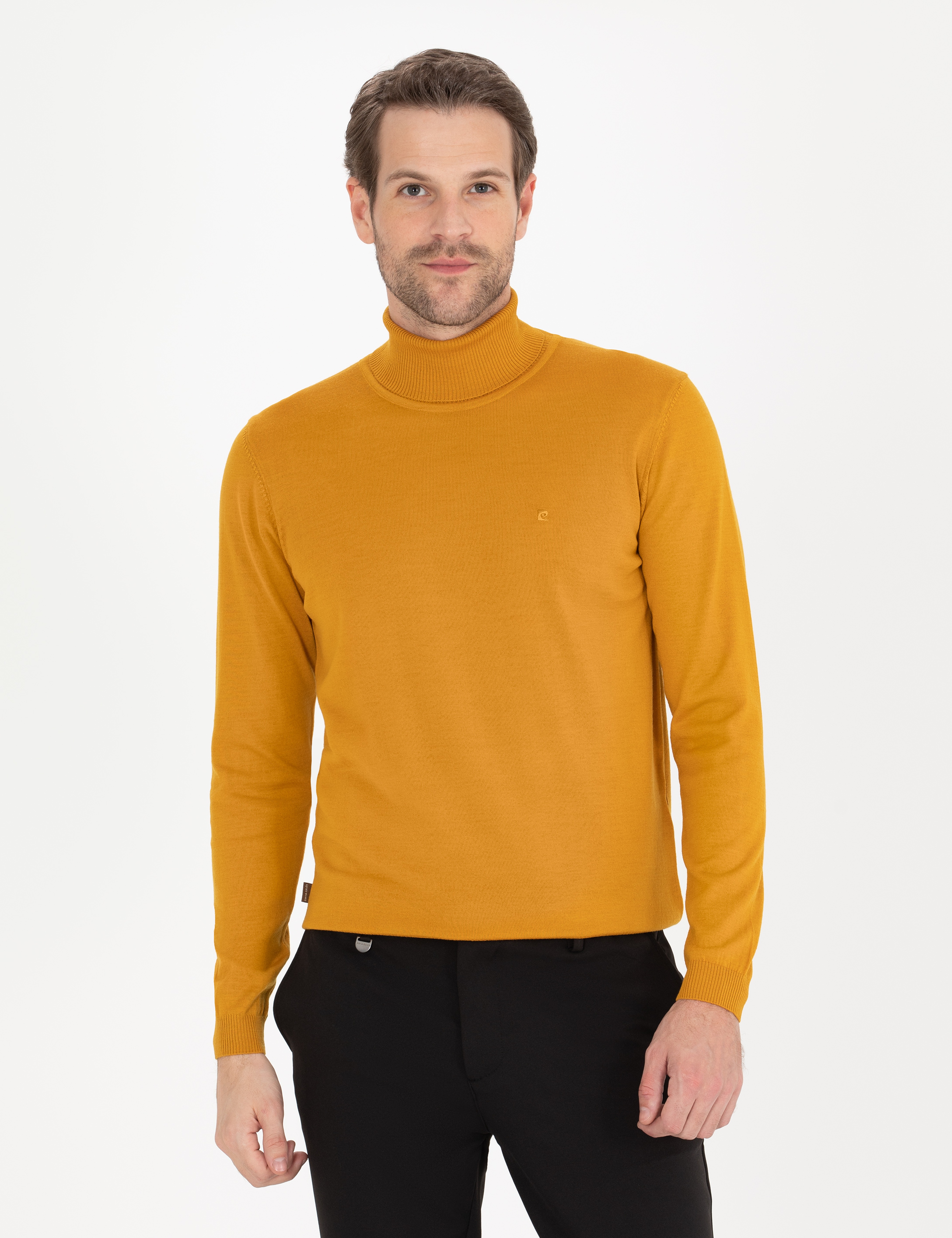 Safran Slim Fit Balıkçı Yaka Yün Karışımlı Basic Triko Kazak - Image 4