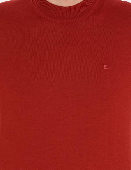 Kiremit Slim Fit Çeyrek Yaka Yün Karışımlı Basic Triko Kazak - 50257311011