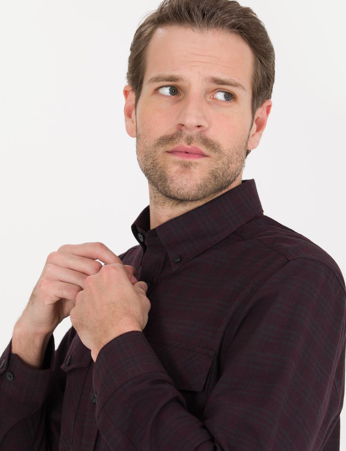 Bordo Regular Fit Uzun Kollu Gömlek - 50259515001