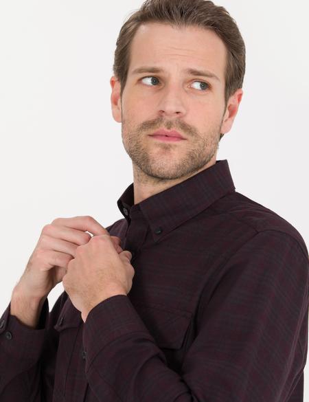 Bordo Regular Fit Uzun Kollu Gömlek - 50259515001