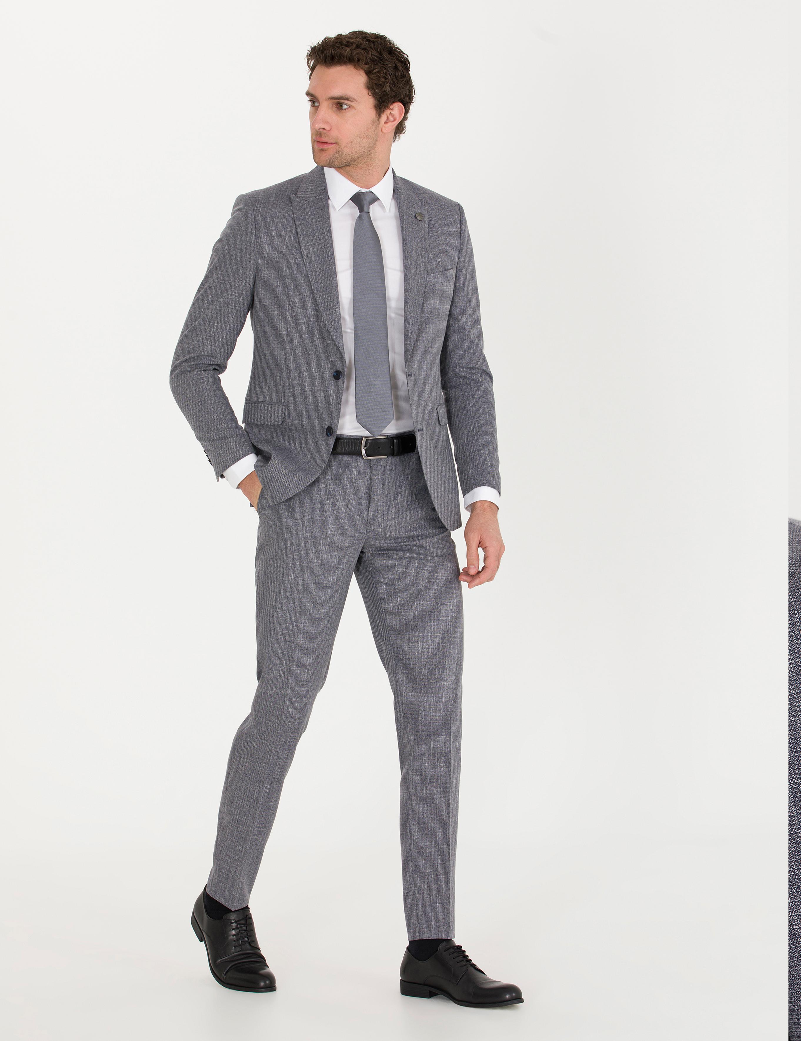 Lacivert Ekstra Slim Fit Takım Elbise