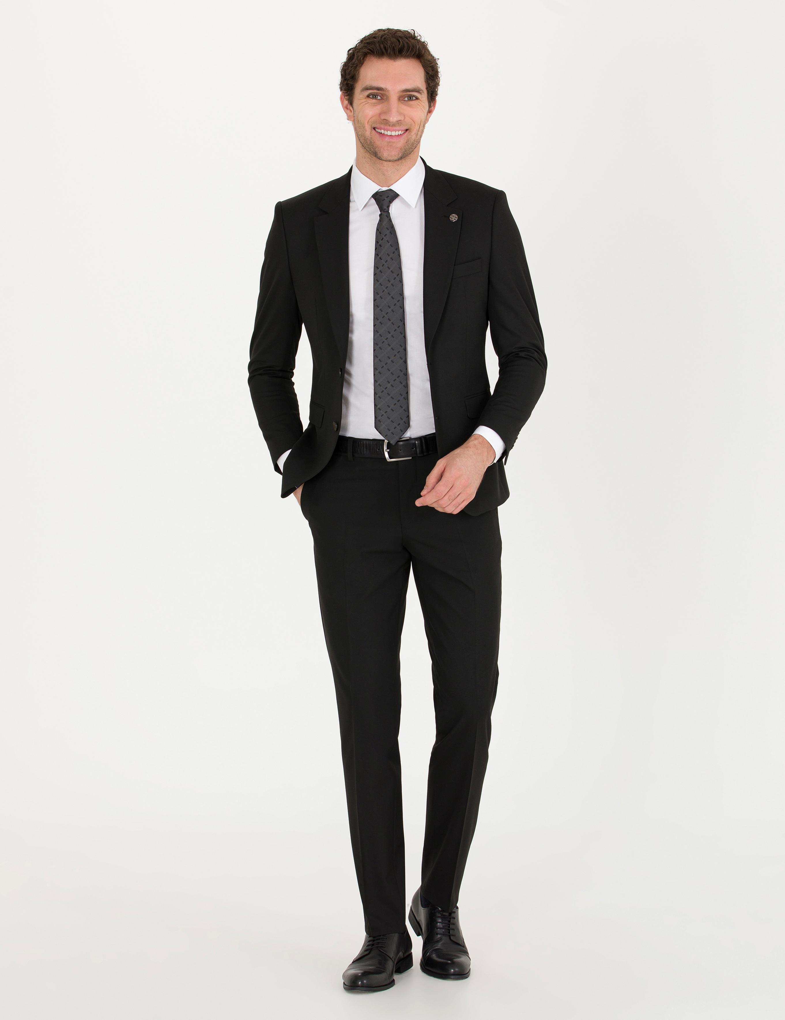 Siyah Slim Fit Takım Elbise