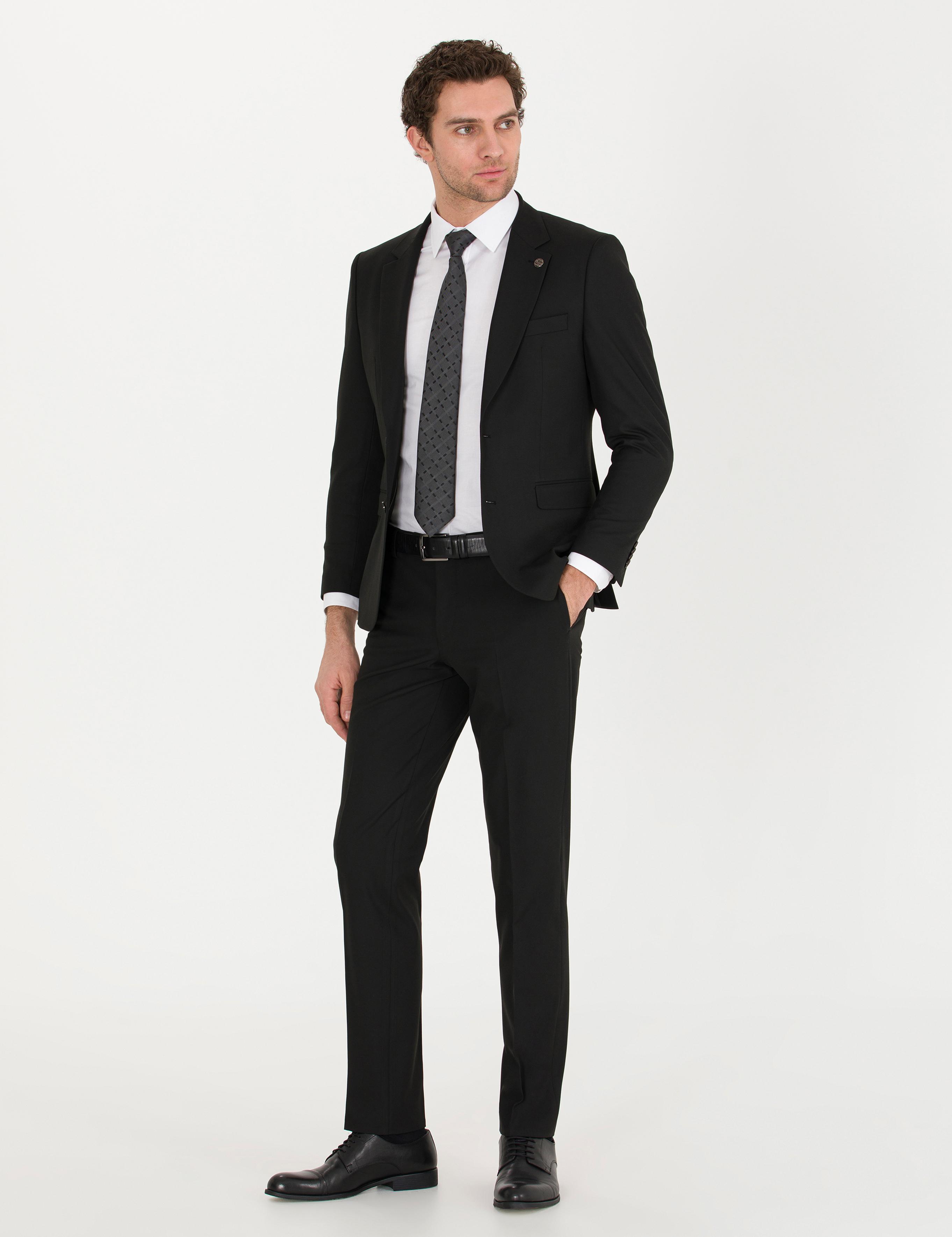 Siyah Slim Fit Takım Elbise