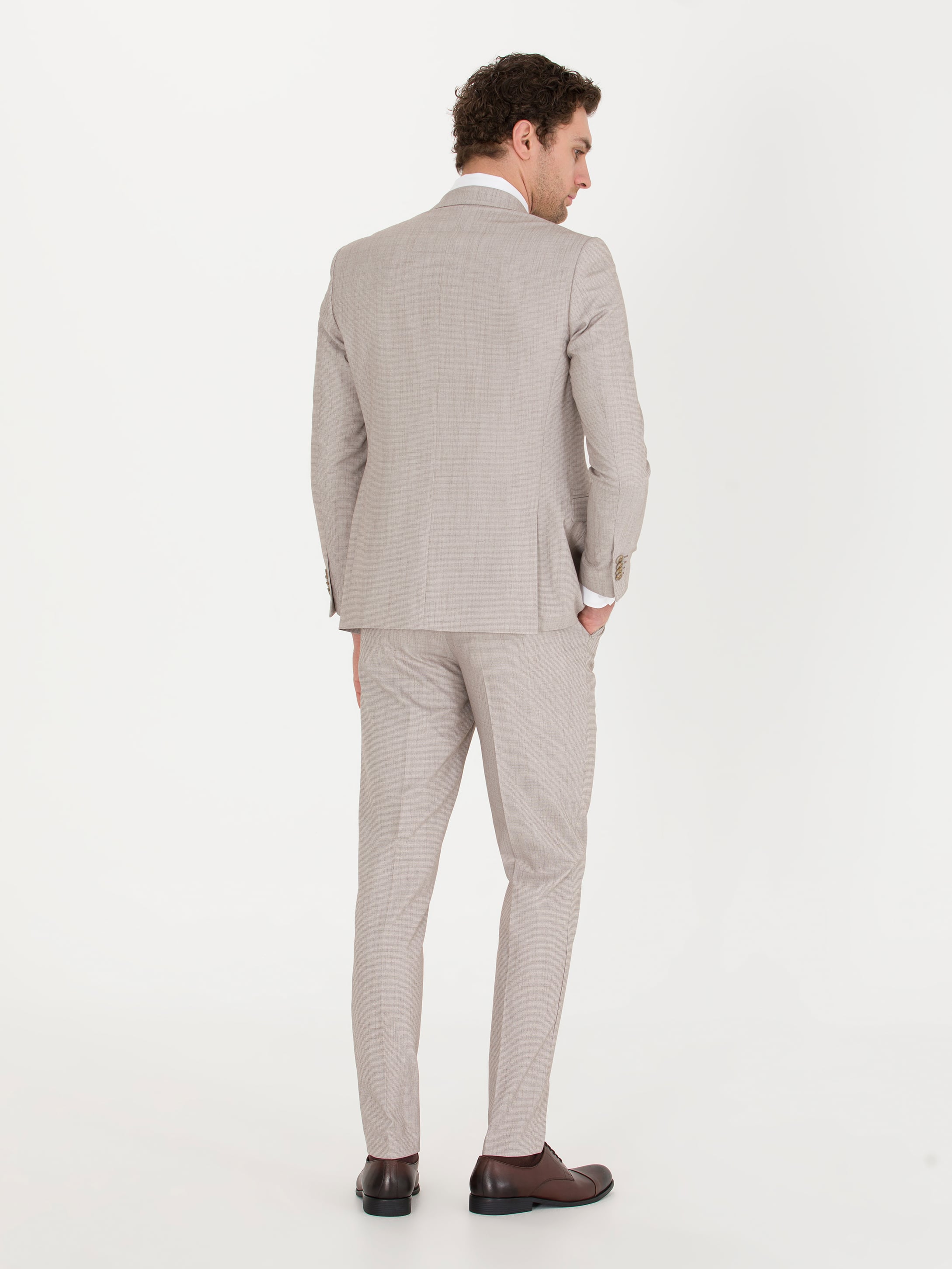 Açık Kahverengi Ekstra Slim Fit Takım Elbise