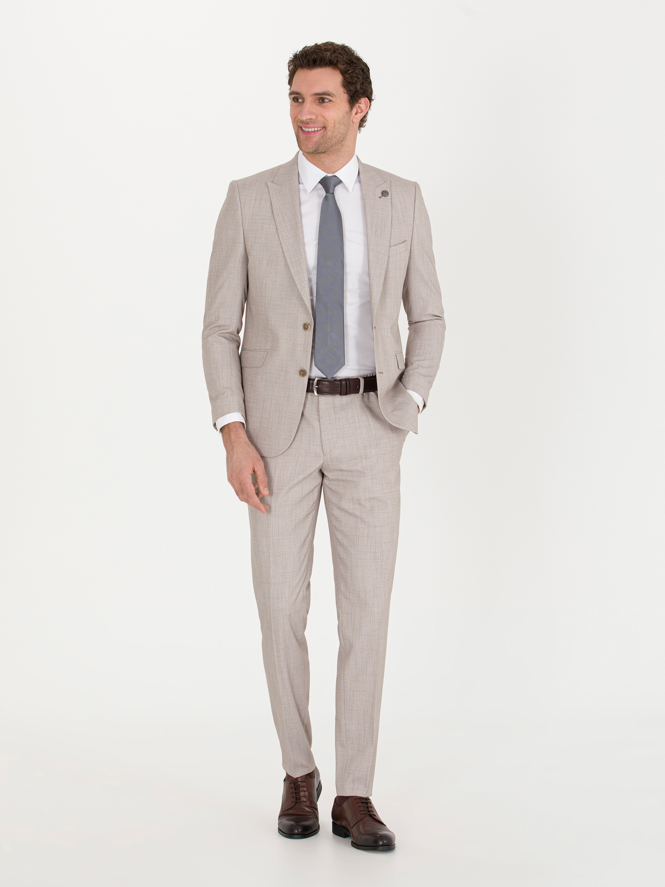 Açık Kahverengi Ekstra Slim Fit Takım Elbise - Image 3