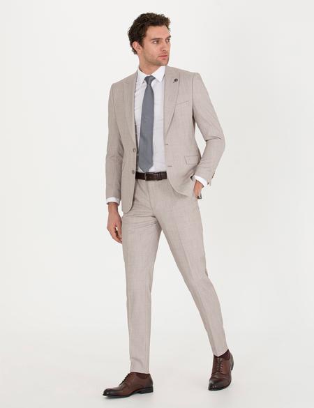 Açık Kahverengi Ekstra Slim Fit Takım Elbise - 50270129014