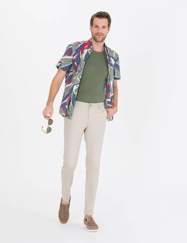 Haki Regular Fit Kısa Kollu Gömlek