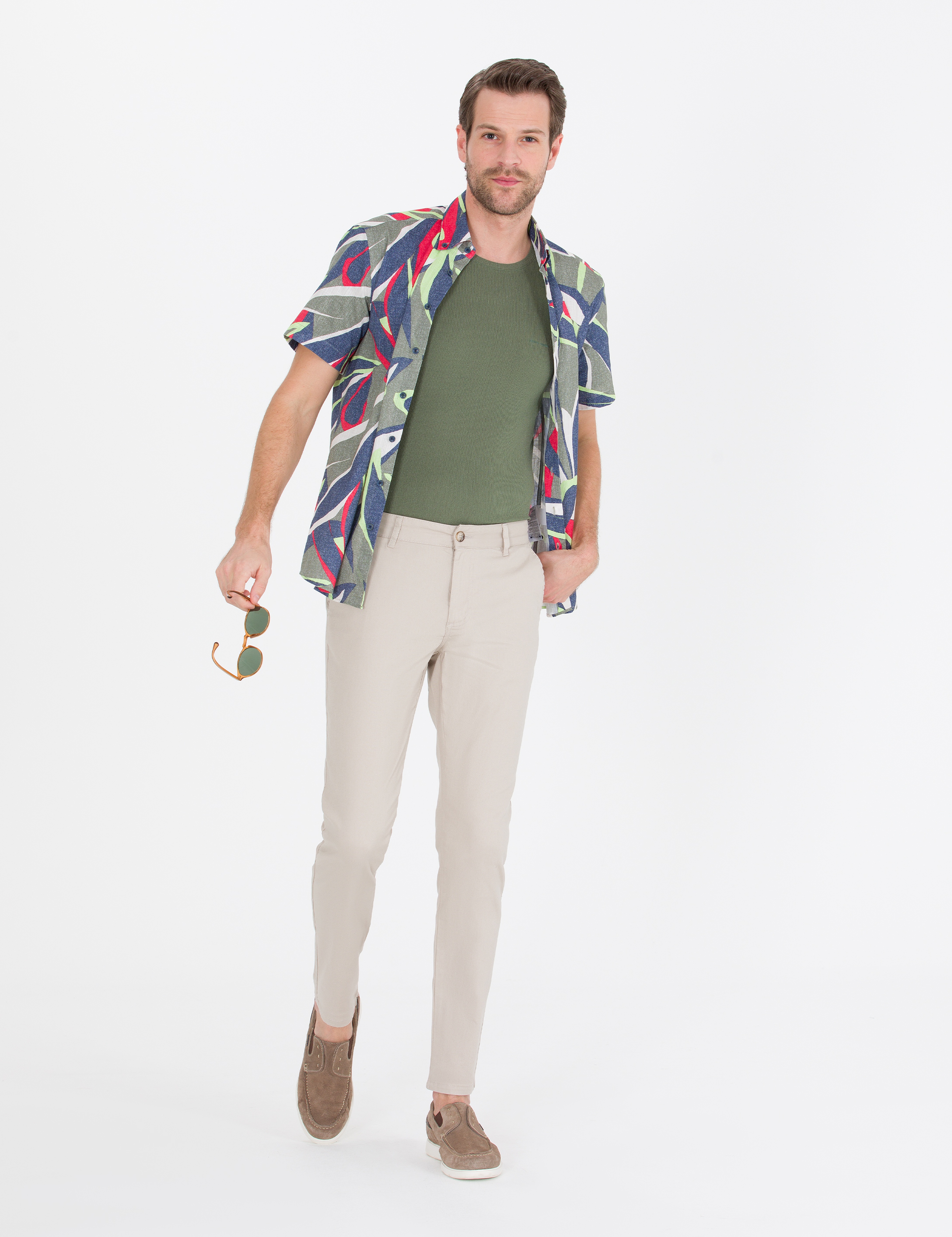 Haki Regular Fit Kısa Kollu Gömlek - Image 1
