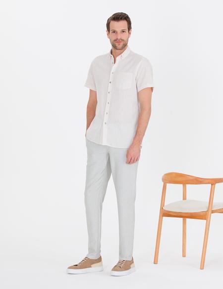 Bej Regular Fit Kısa Kollu Gömlek - 50265118042