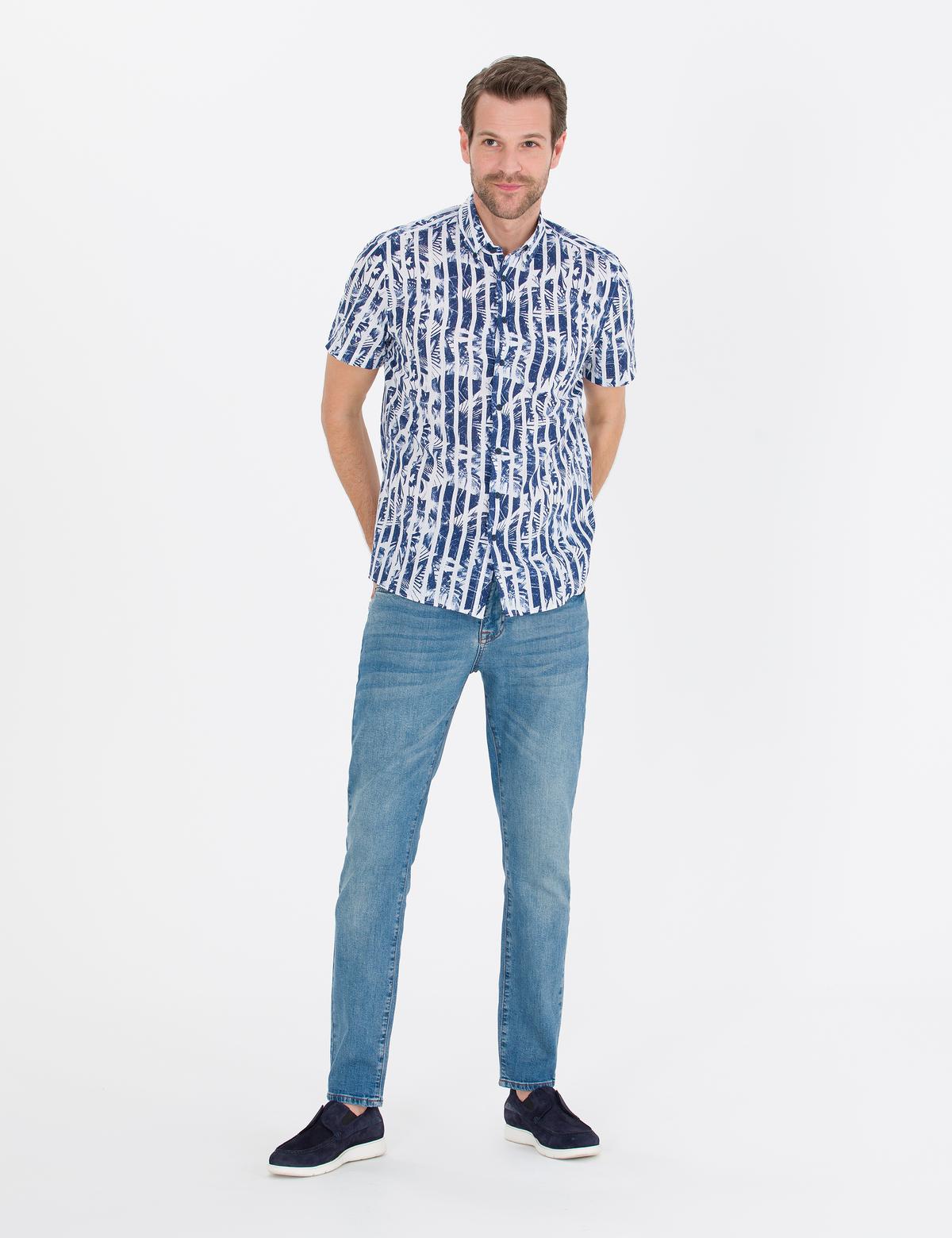 Lacivert Regular Fit Kısa Kollu Gömlek - 50266101033