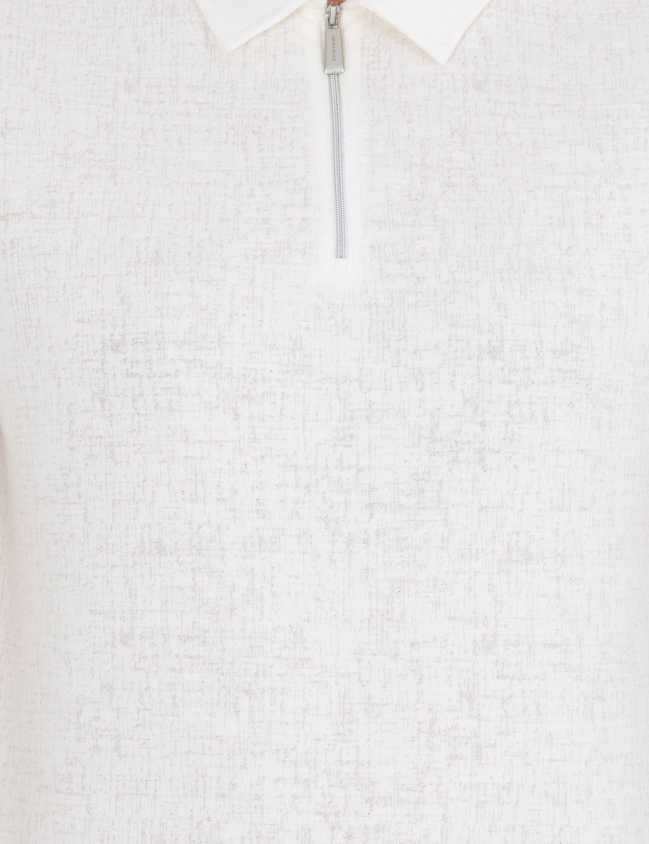 Ekru Slim Fit Fermuarlı Polo Yaka Tişört - Image 6
