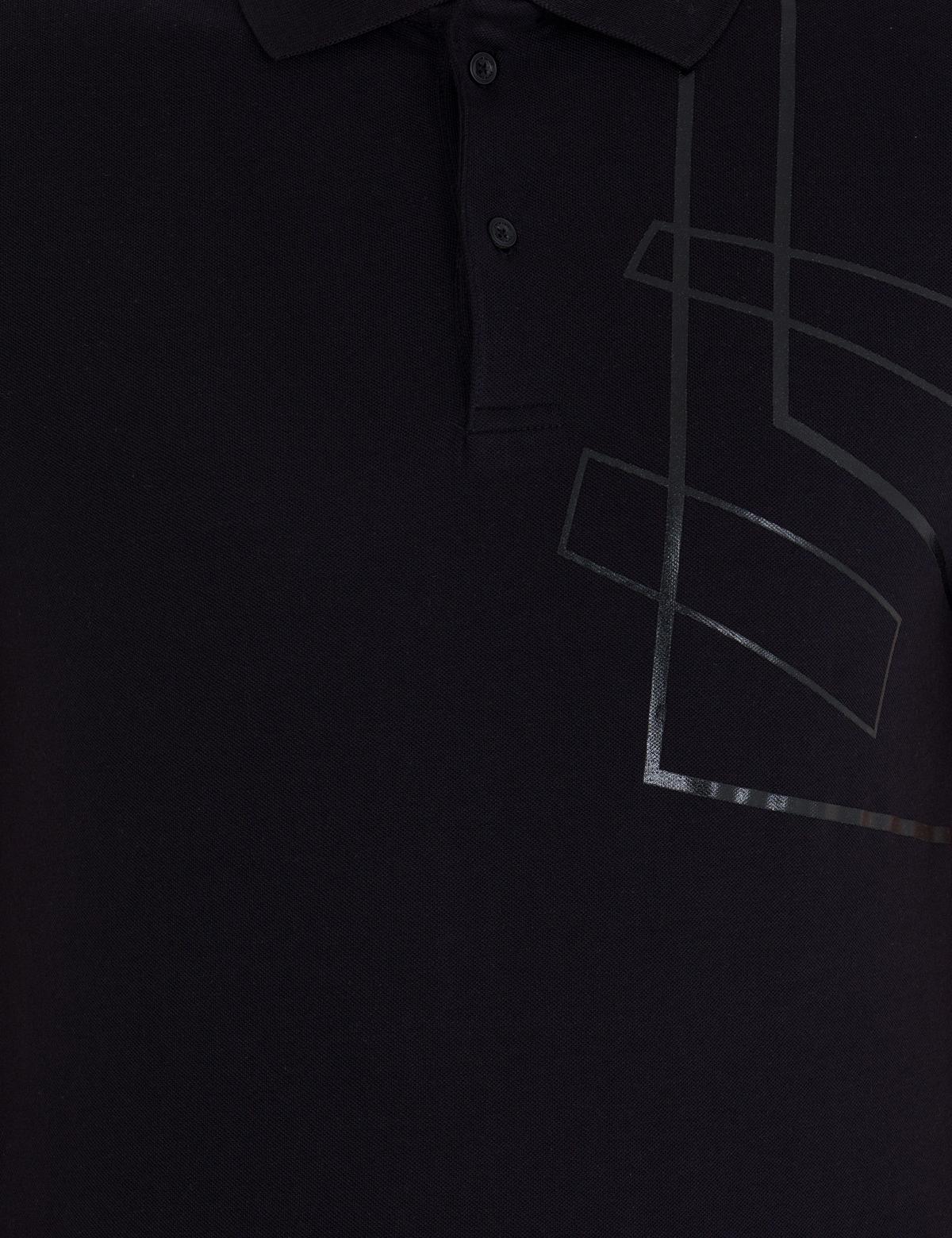 Siyah Slim Fit Baskılı Polo Yaka Tişört - 50254165013