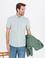 Yeşil Keten Karışımlı Regular Fit Kısa Kollu Gömlek