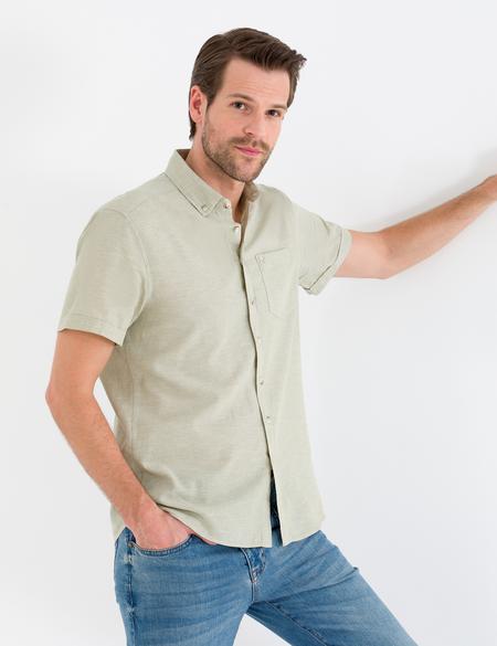 Haki Regular Fit Kısa Kollu Gömlek - 50265118082