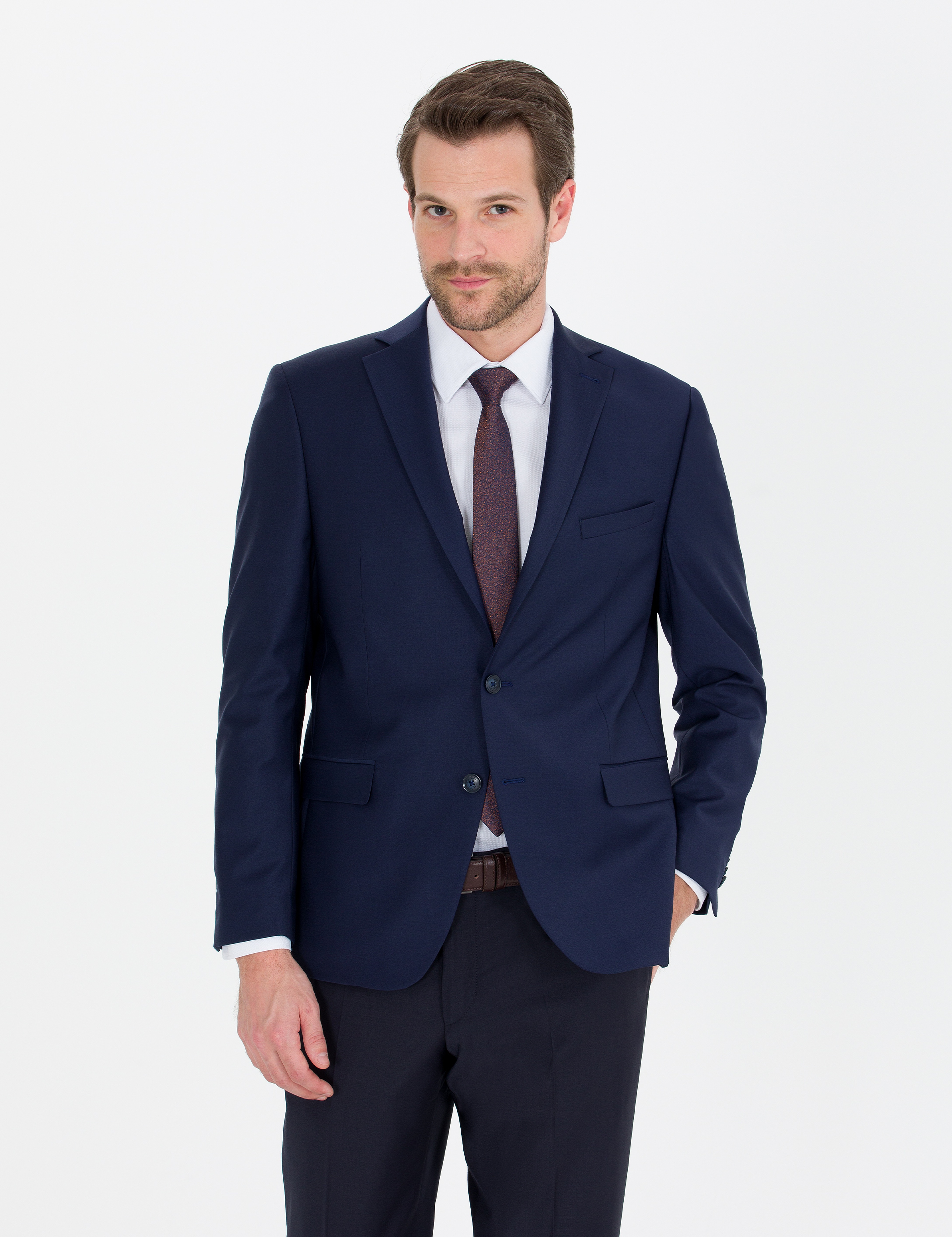 Açık Lacivert Slim Fit Ceket - Image 1