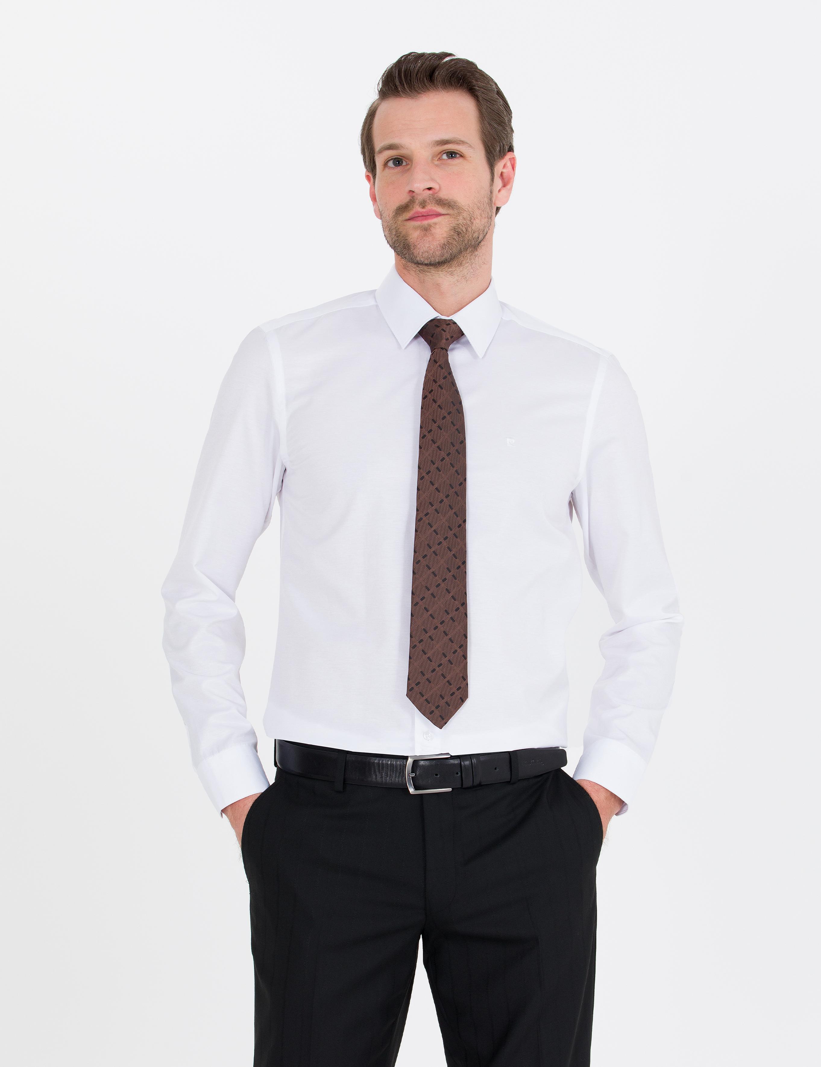 Beyaz Slim Fit Uzun Kollu Klasik Gömlek