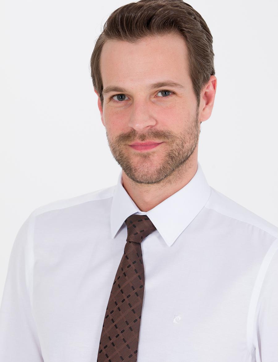 Beyaz Slim Fit Uzun Kollu Klasik Gömlek