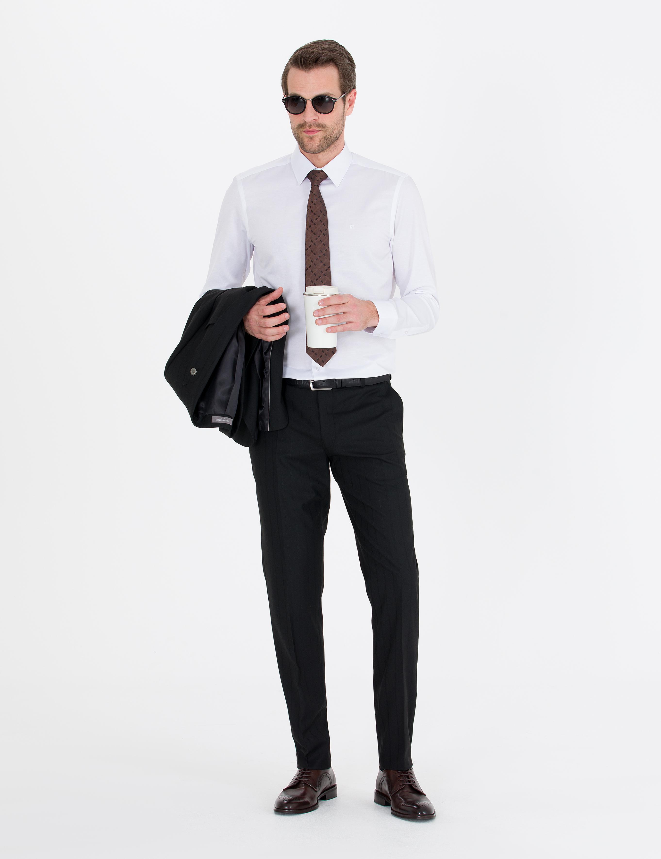 Beyaz Slim Fit Uzun Kollu Klasik Gömlek