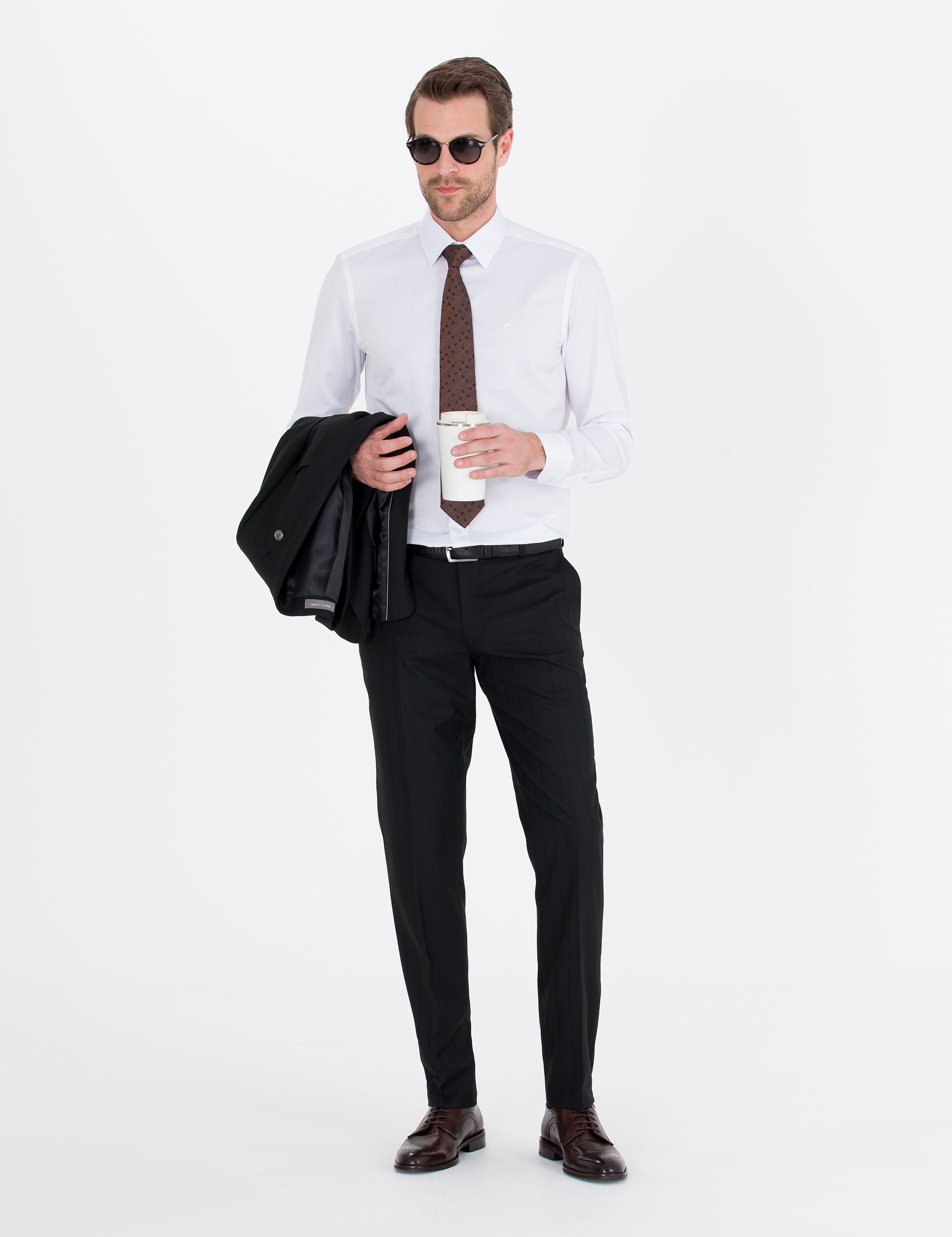 Beyaz Slim Fit Uzun Kollu Klasik Gömlek - Image 4