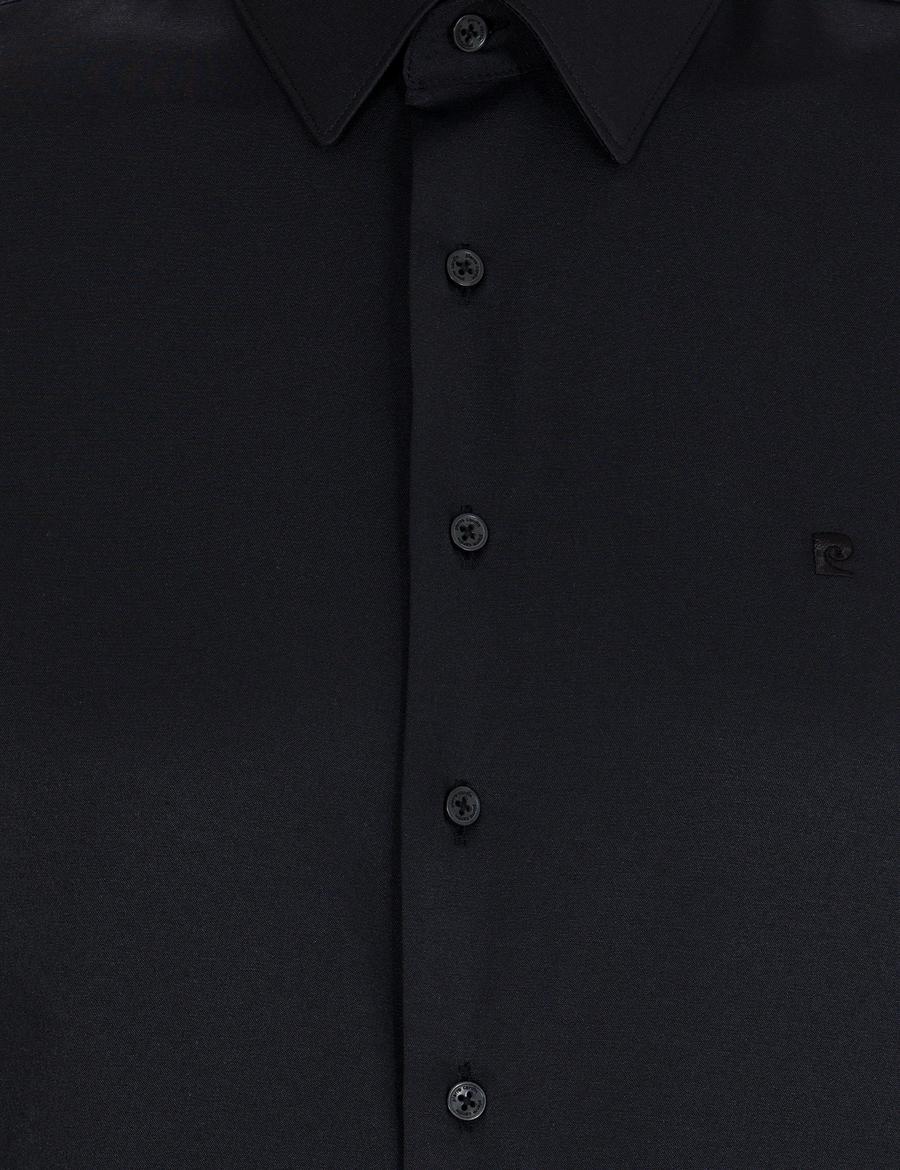 Siyah Slim Fit Uzun Kollu Klasik Gömlek