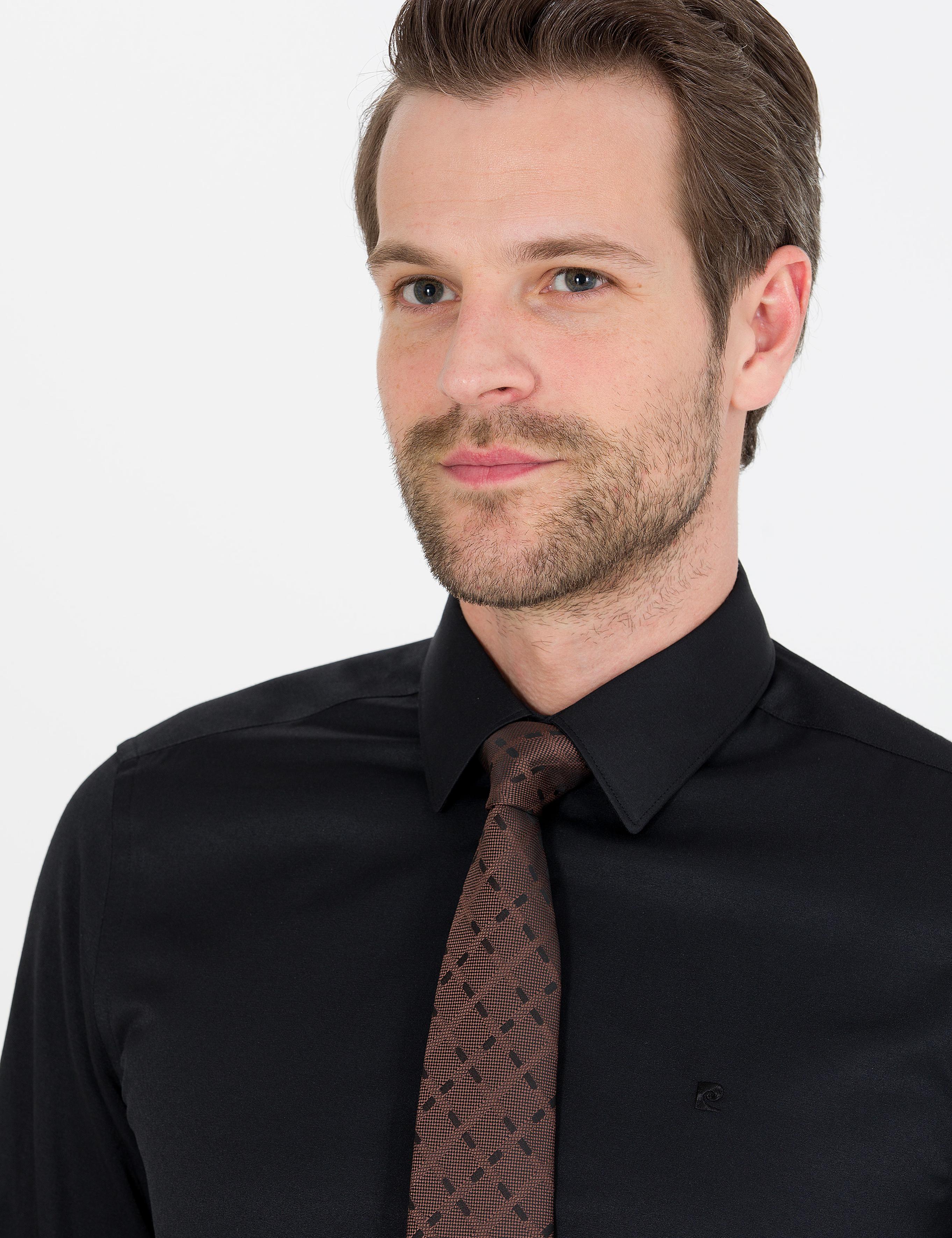 Siyah Slim Fit Uzun Kollu Klasik Gömlek