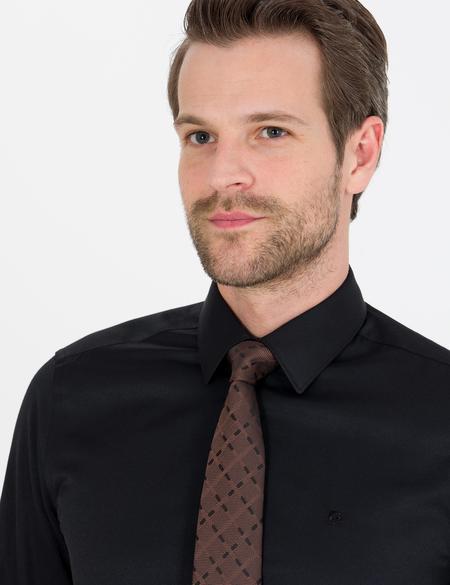 Siyah Slim Fit Uzun Kollu Klasik Gömlek - 50268187015