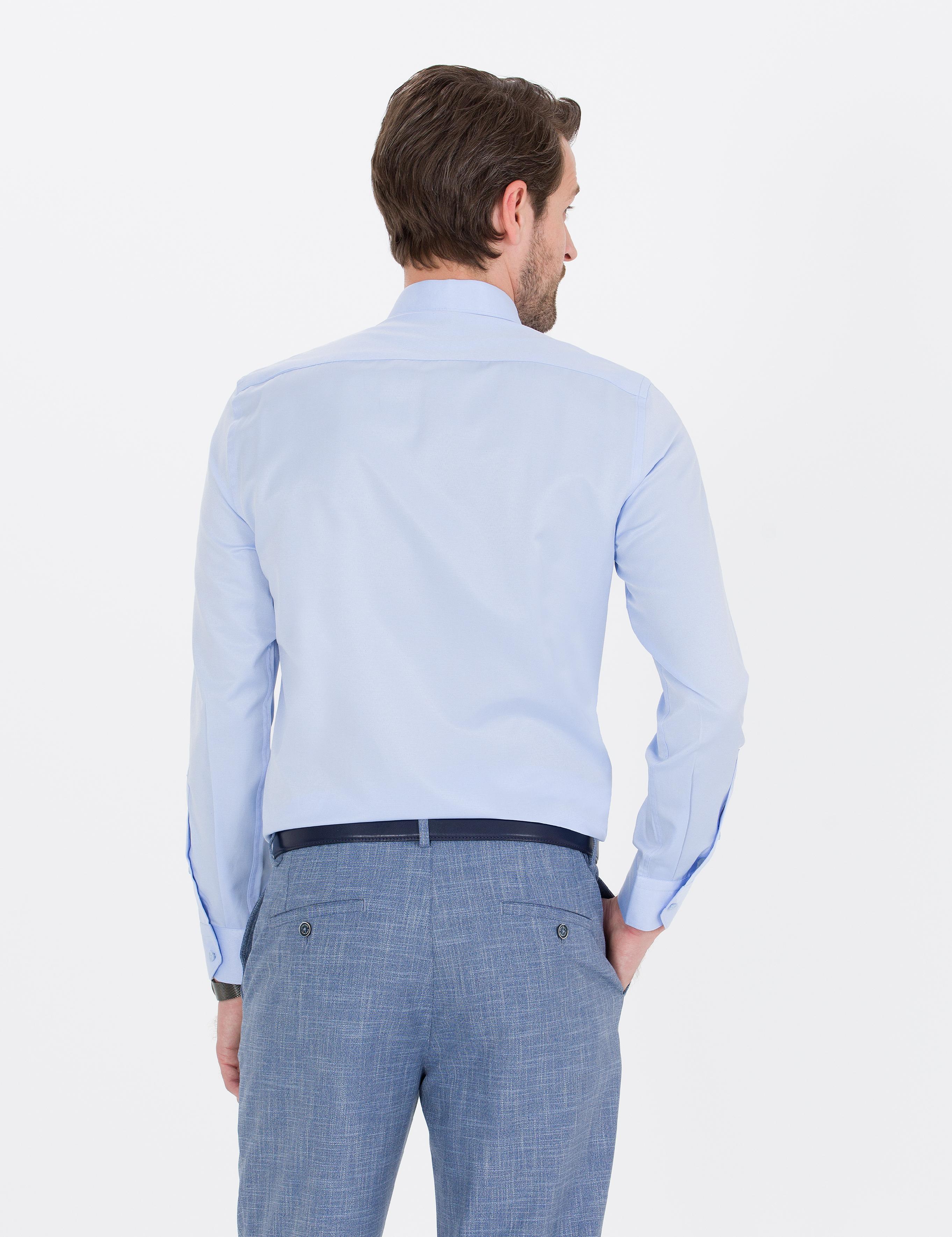 Açık Mavi Slim Fit Uzun Kollu Klasik Gömlek