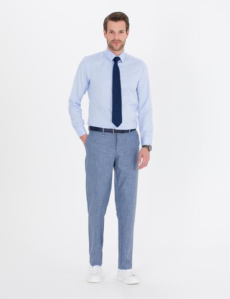 Açık Mavi Slim Fit Uzun Kollu Klasik Gömlek - 50268187024