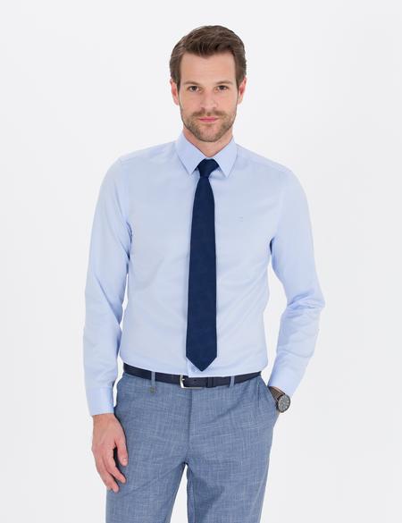 Açık Mavi Slim Fit Uzun Kollu Klasik Gömlek - 50268187024