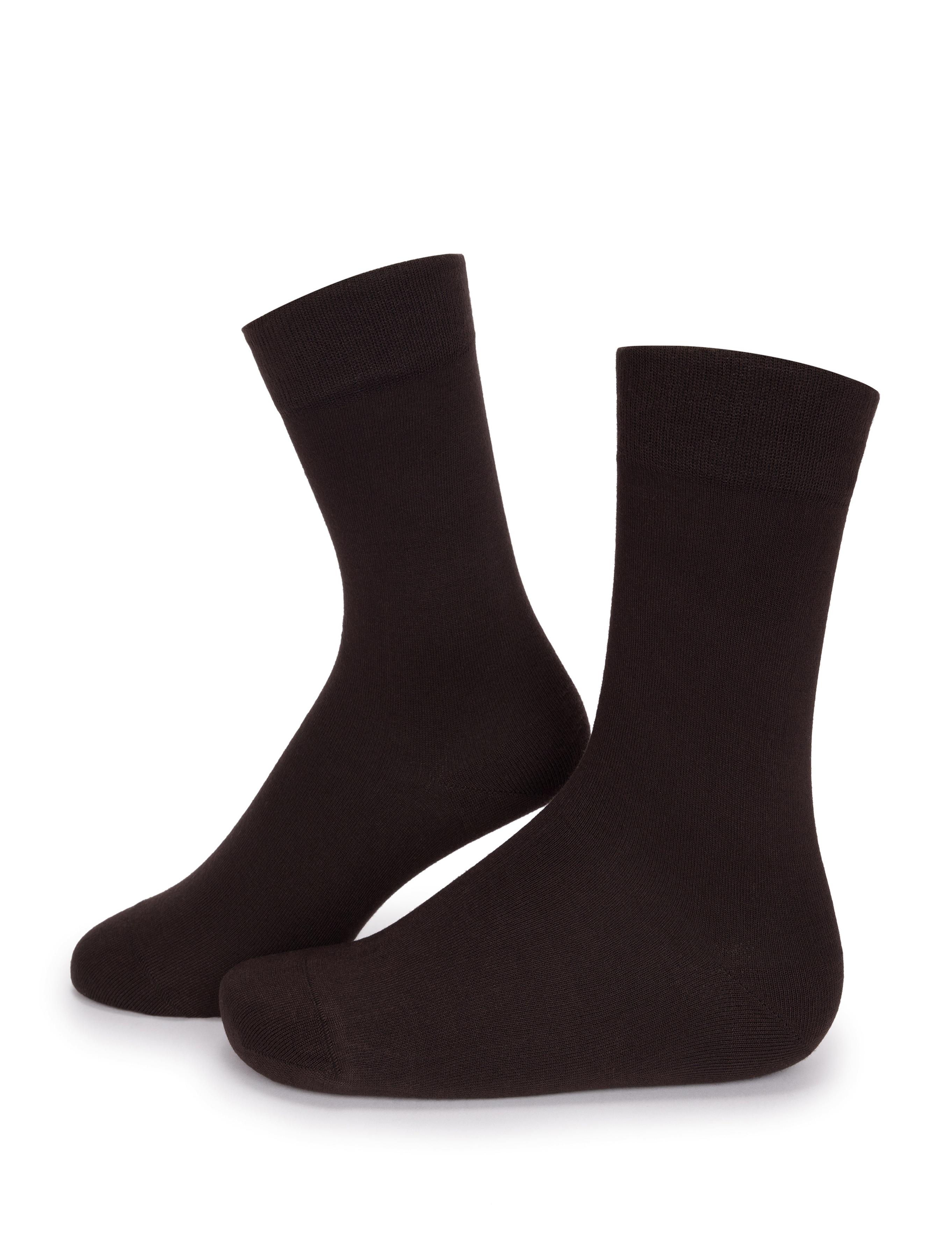 Erkek Bambu Karışımlı Kahverengi Soket Basic Çorap