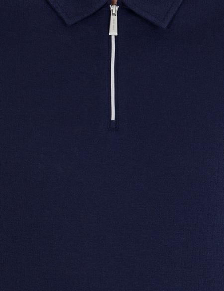 Lacivert Slim Fit Fermuarlı Polo Yaka Tişört - 50265228011