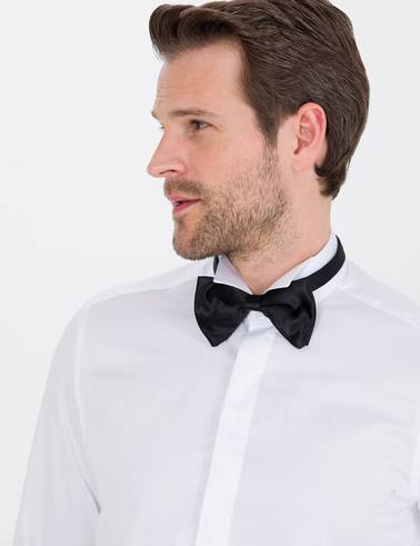Beyaz Slim Fit Smokin Gömlek