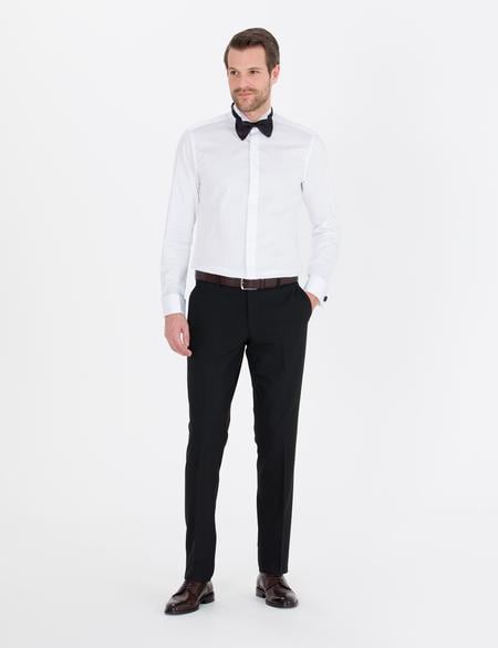 Beyaz Slim Fit Smokin Gömlek - 50251058008